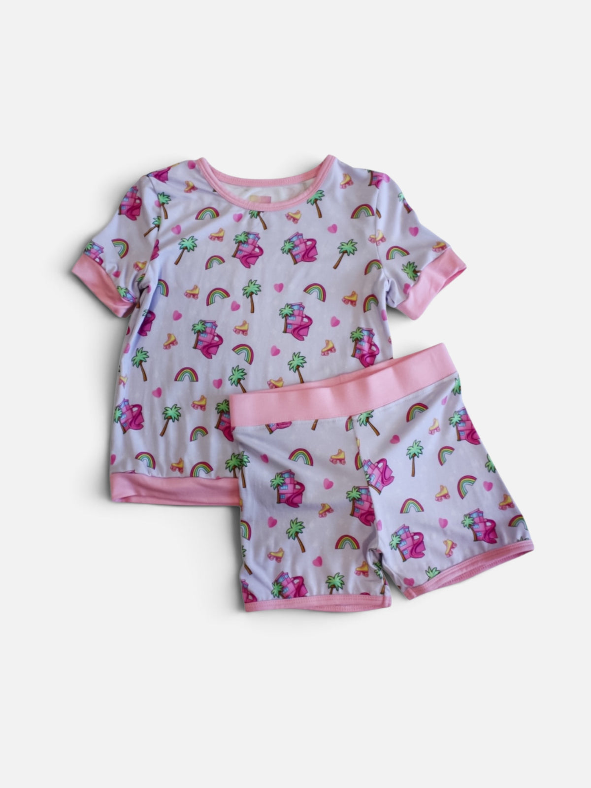 Summer Dreamhouse Bamboo Short Sleeve Pajama Shorts Set