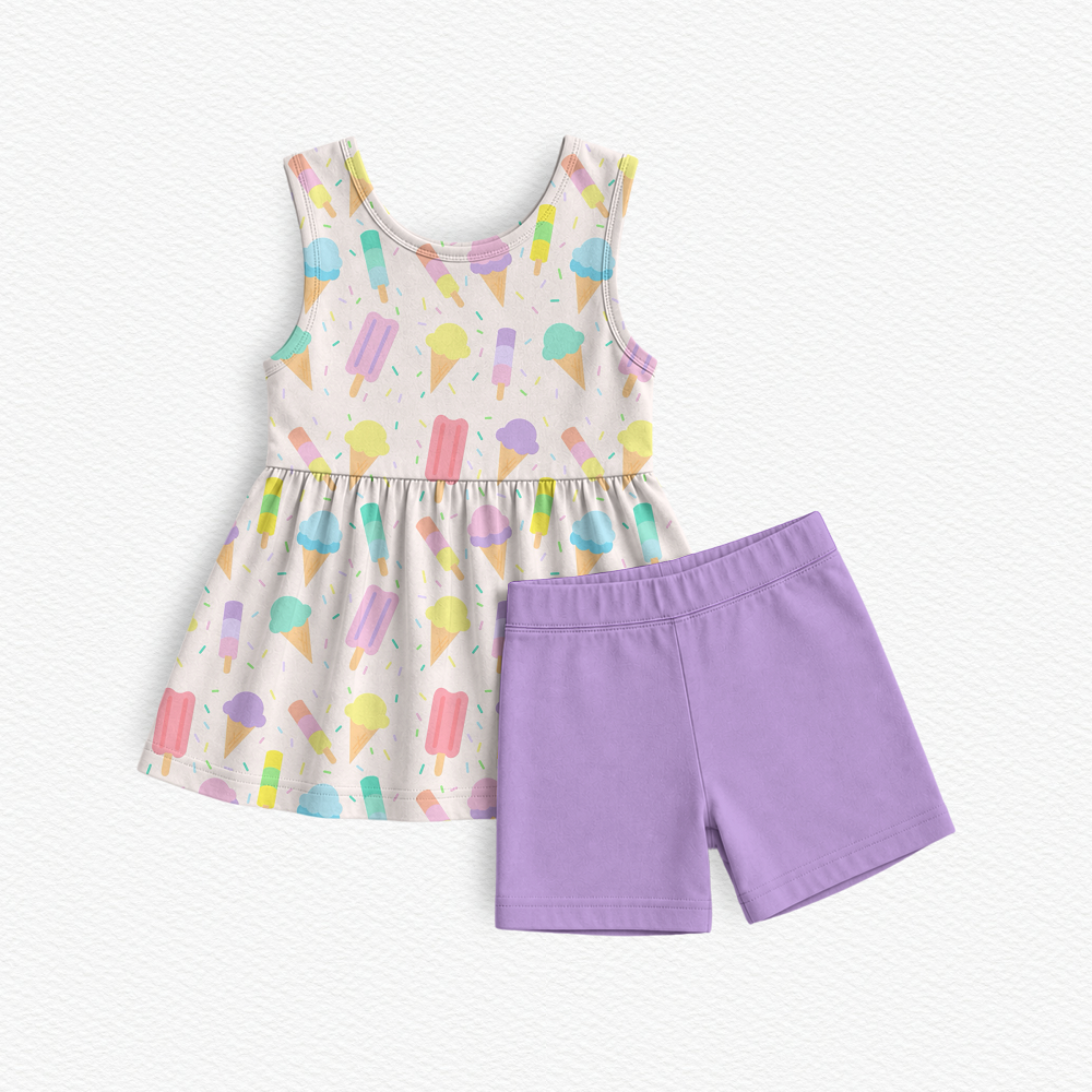 Sprinkles and Scoops Bamboo Peplum Top and Shorts Set