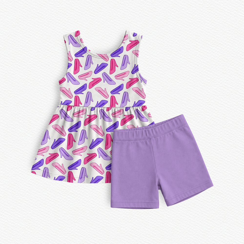 Pretty in Pumps Bamboo Peplum Top and Shorts Set